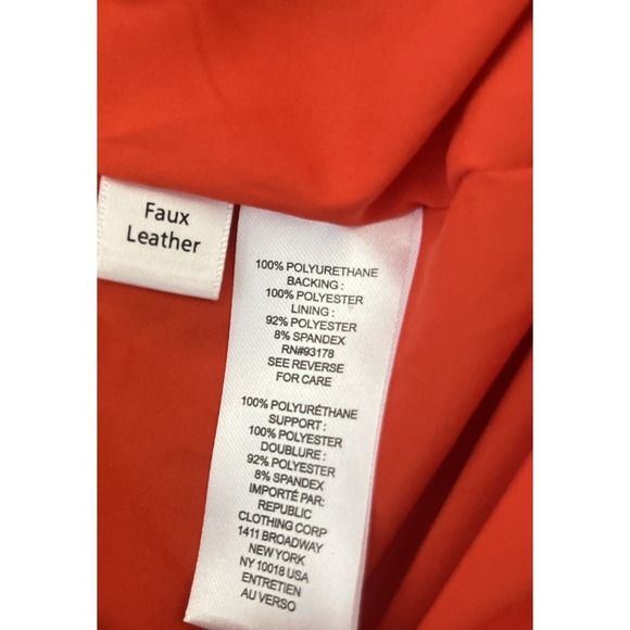 House of Harlow 1960 Faux Leather Jacket Orange NWT Small Double Breasted Blazer - Picture 6 of 11